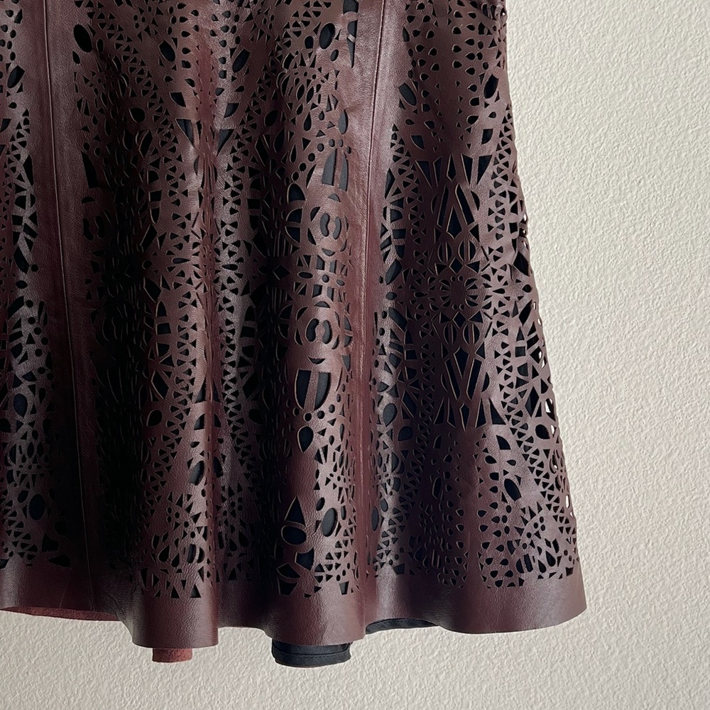 Parker "Filomenia" Perforated Leather Skirt - Picture 8 of 15